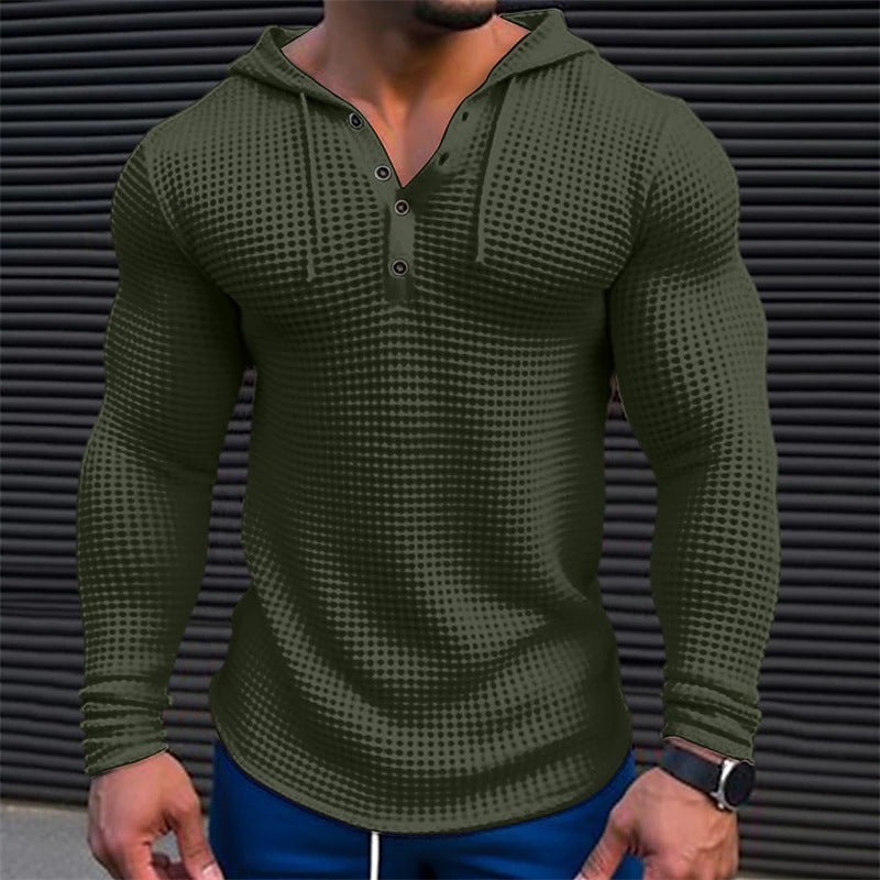 Men’s Waffle‑Knit Pullover Long Sleeve T‑Shirt What Else You Got?