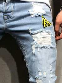 Men's Stretch Pencil Jeans - Low Rise, Retro Fit with Full Zipper - Comfortable & Trendy Casual Wear