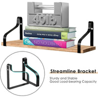Rustic Farmhouse Floating Shelves - 3 Tier Wood Wall Shelves for Home Decor, Kitchen & Bedroom (Set of 3)