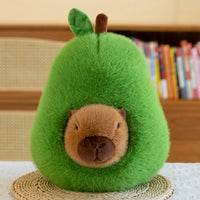 Adorable Capybara & Avocado Plush Pillow – Soft Stuffed Animal Cushion Gift for Kids & Animal Lovers