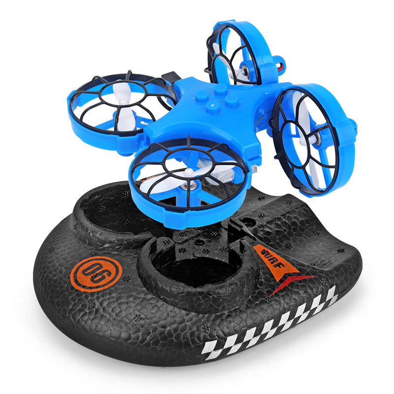 RC Boat Water Land And Air Four-Axis  Hovercraft Three-in-one Multi-function Toy One-button Tumbling Mini Drone What Else You Got?