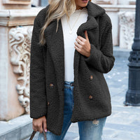 Heavenly Warmth Women’s Fluffy Winter Coat – Plush Polyester Button Jacket, Cozy Loose Fit (S–5XL)