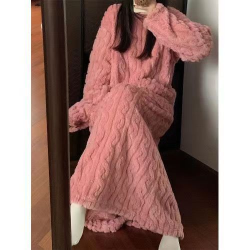 Women’s Winter Coral Fleece Long Nightgown with Pockets What Else You Got?