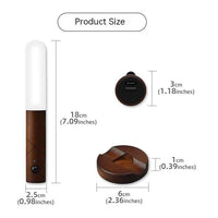 Magnetic Wooden Wall Lamp – USB Rechargeable Wireless Light for Stairs & Hallways
