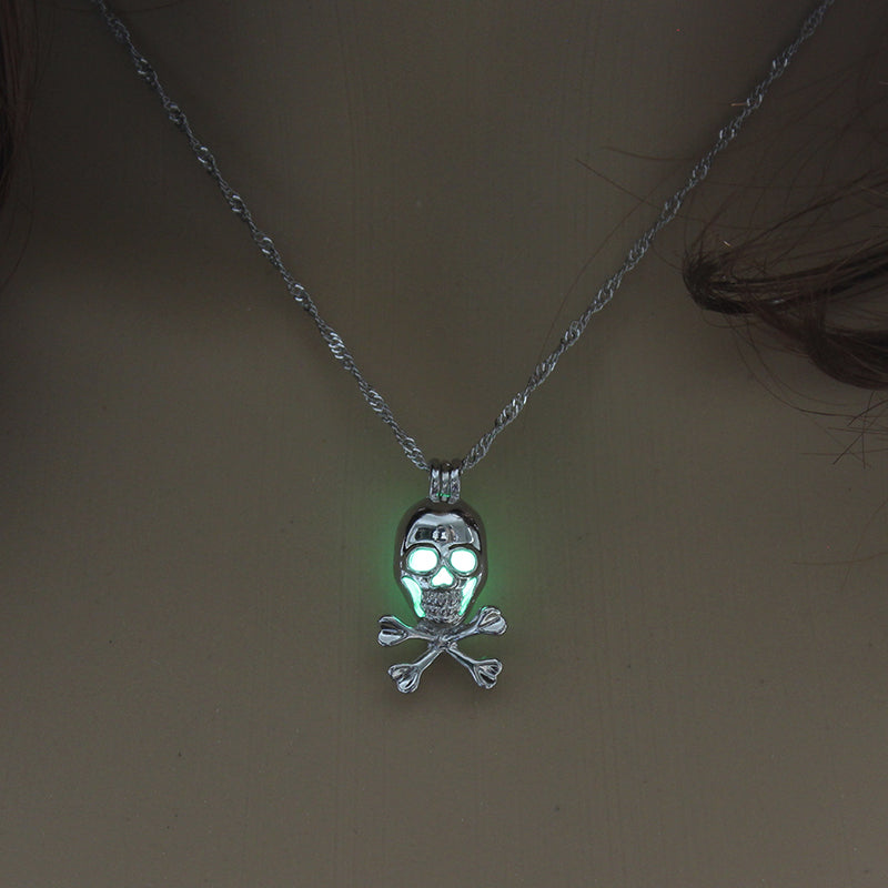 Halloween glow-in-the-dark skull necklace What Else You Got?