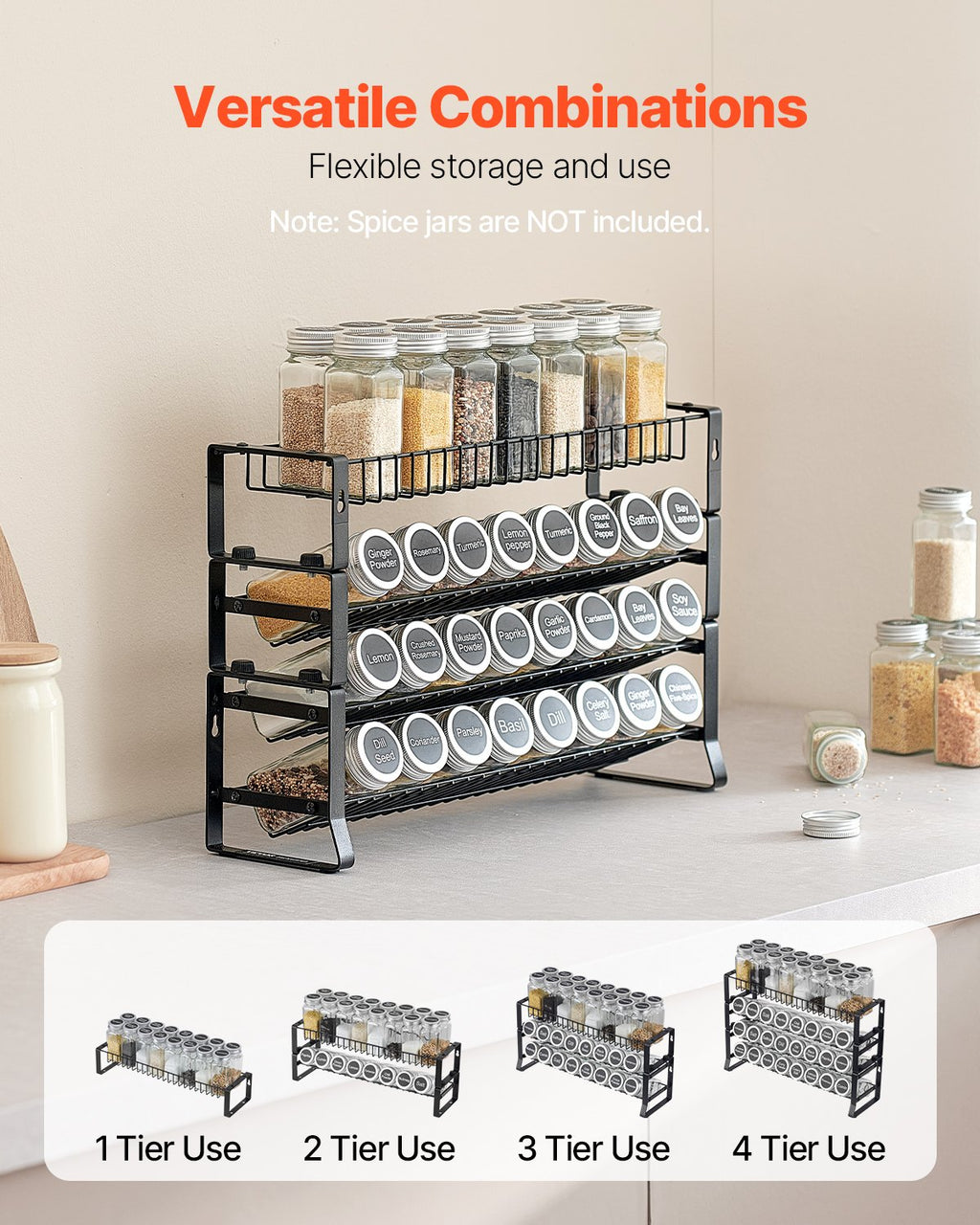 3-Tier Spice Rack Organizer for Cabinet & Countertop - Kitchen Storage & Organization 18x11in What Else You Got?