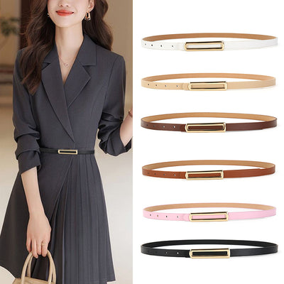 Women's Thin Candy Color Belt – Patent Leather Skinny Belt