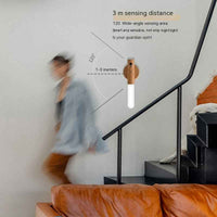 Magnetic Wooden Wall Lamp – USB Rechargeable Wireless Light for Stairs & Hallways