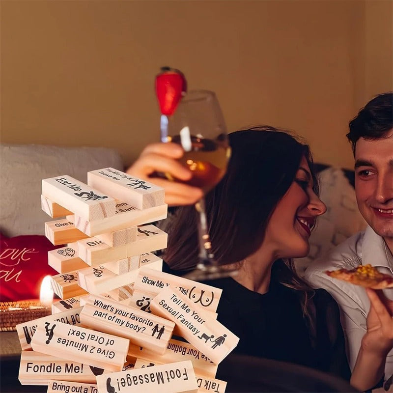 Couple Game Night Intimacy Block Tower Jenga Game Valentine Tumbling Tower Stacking Blocks Game Party Interactive Games 18 What Else You Got?
