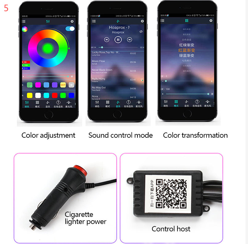 Car Fiber Optic Ambient Light Modified Car Interior Cool Light APP Rhythm Light What Else You Got?