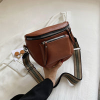 Soft PU Saddle Crossbody Bag – Patchwork Shoulder Purse for Everyday Use