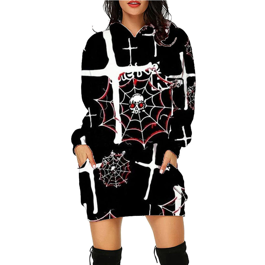 Halloween Print Long Hoodie With Pockets Sweater Long Sleeve Clothes Women What Else You Got?