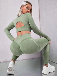 Divine Fit Activewear Set: Butt-Lifting Leggings & Breathable Long Sleeve Top – 10 Colors