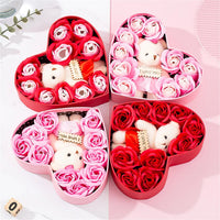 Heart-Shaped Rose Soap Flowers Gift Box – Perfect Valentine’s Day, Christmas, Mother’s Day & Birthday Gift
