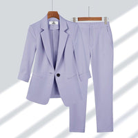 Elegant Women's Professional 2-Piece Suit Set - Office Blazer & Pants Combo