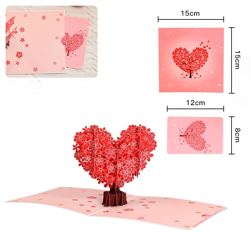 Valentine's Day Stereoscopic Greeting Cards Love Cherry Tree Paper What Else You Got?