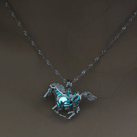 Glow-in-the-Dark Rainbow Pony Necklace – Luminous Pendant for Kids & Teens