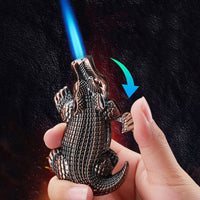 Crocodile-Shaped Torch Lighter – Windproof Refillable Butane Lighter in Zinc Alloy