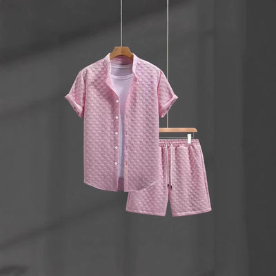 Men's Breathable Summer Shirt & Shorts Set