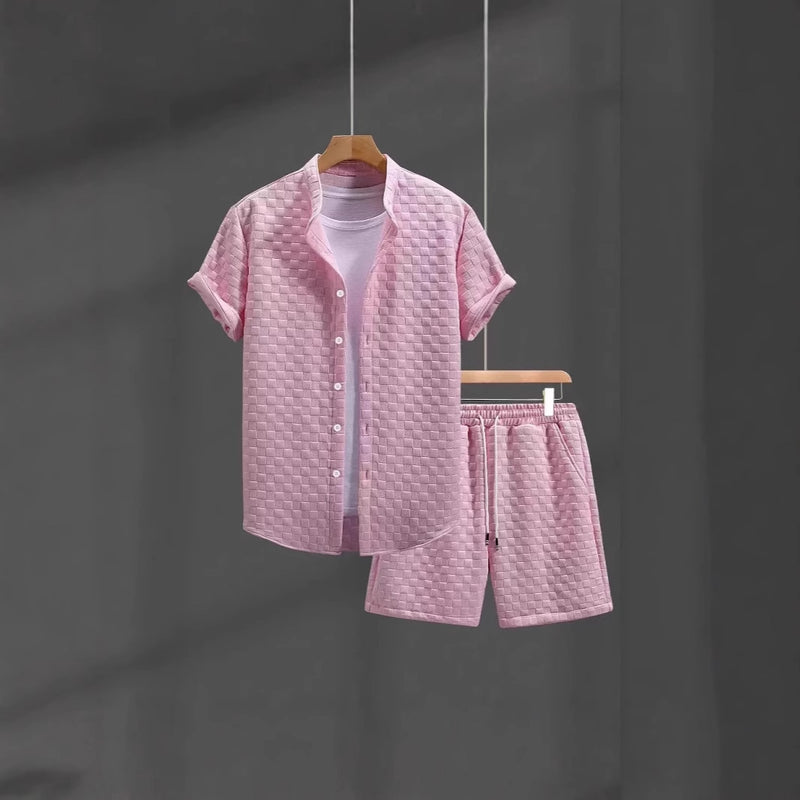 Men's Breathable Summer Shirt & Shorts Set