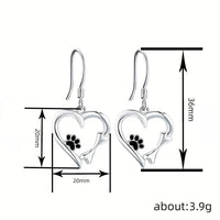 925 Sterling Silver Geometric Heart Earrings – Minimalist Women’s Jewelry
