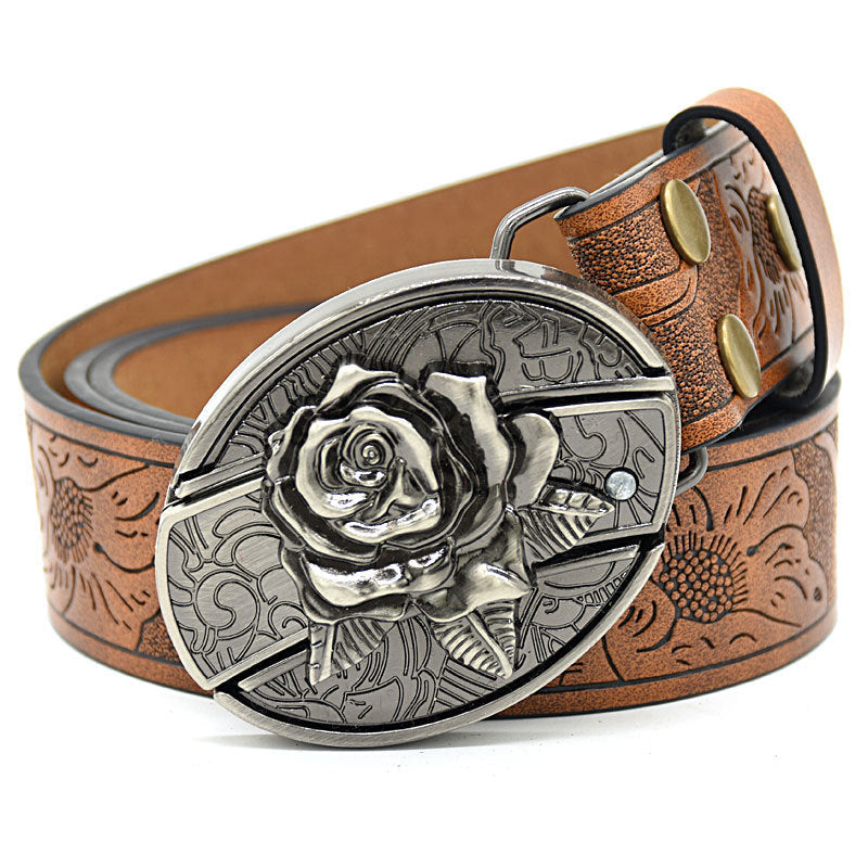 Personality Student Trendy Printing Engraving Smooth Buckle Knife Embossing Belt What Else You Got?