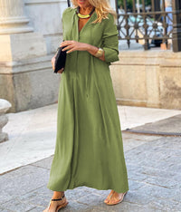 Elegant Long-Sleeve Shirt Dress - Modest & Comfortable Spring & Autumn Fashion for Women