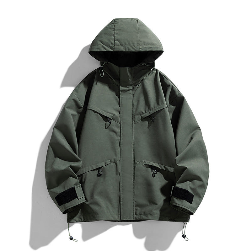 Japanese Retro Hooded Windbreaker Jacket – Lightweight Outdoor Shell (Unisex) What Else You Got?