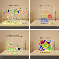 Glowing Faith Message Board - USB LED Acrylic Drawing Board with Stand & Night Light
