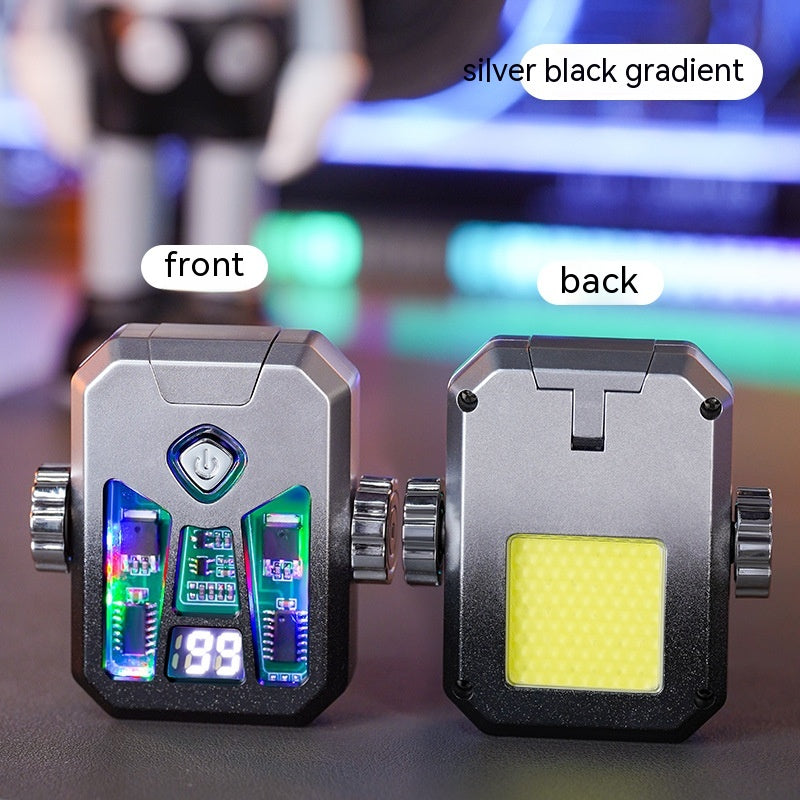 Personalized Double‑Charging Fingertip Gyro Lighter with Transparent Body & LED Lights What Else You Got?