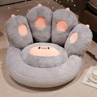 Adorable Cat Paw Seat Cushion with Sheep Plush - Cozy Floor Chair Pad for Gaming, Reading & Lounging - Soft & Supportive (Pink & Grey)