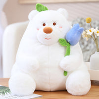 Flower Bear Plush Pillow – Adorable Stuffed Animal & Pillow Combo for Kids & Girls
