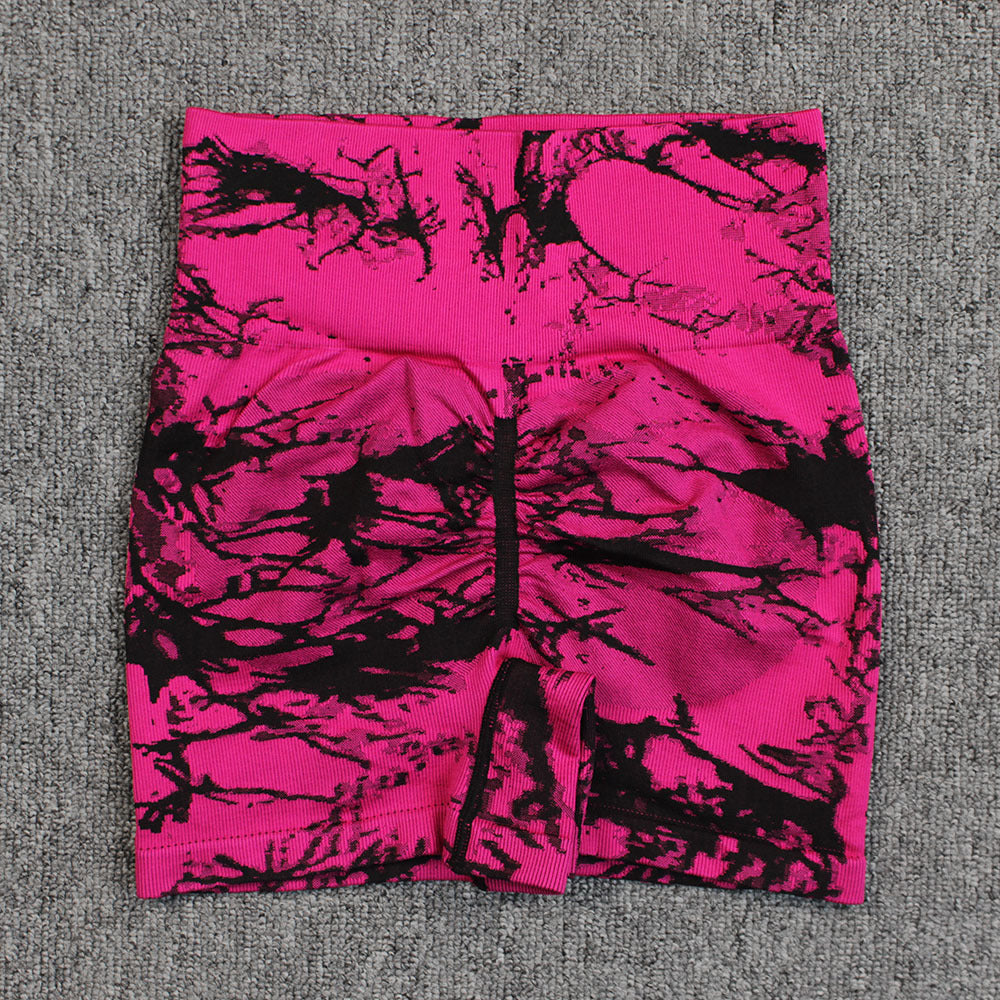 Tie-dye Printed Yoga Pants Summer Quick-drying Fitness Shorts Sexy High-waisted Hip-lifting Leggings Women Pants What Else You Got?