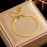 Gold Plated Double Layer Snake Chain Bracelet - Punk Luxury Fashion Jewelry for Women & Girls - 8 Colors