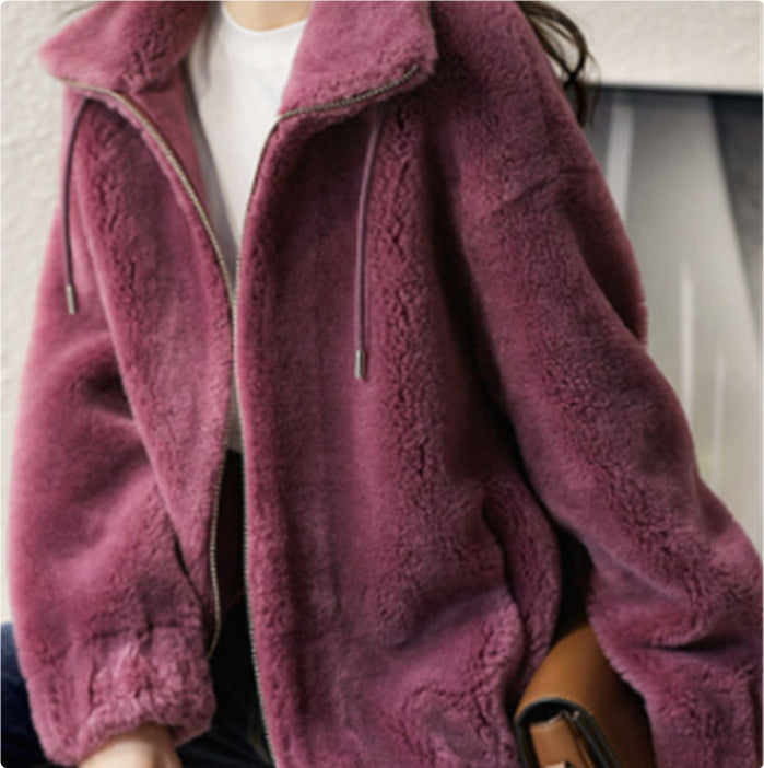 Double Faced Fleece Warm High Neck Sweater Women Cardigan What Else You Got?
