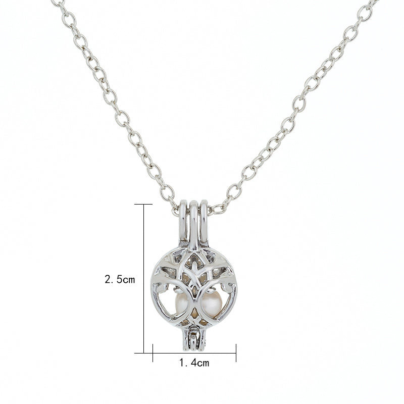 Glow-in-the-dark tree of life hollow diy round necklace What Else You Got?