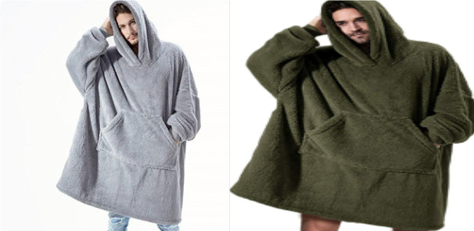 Oversized Wearable Blanket Hoodie – Double-Sided Fleece Sweatshirt with Big Pocket What Else You Got?