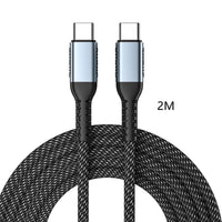 PD Fast Charge 100W Braided USB-C to USB-C Cable - 1m & 2m (10ft) - High-Speed Charging & Data Sync - Durable Nylon Braided - Compatible with iPhone, MacBook, iPad & More