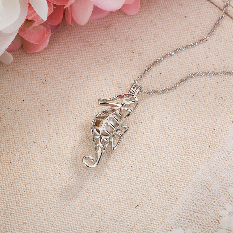 Glow-in-the-dark seahorse hollowed out DIY necklace What Else You Got?