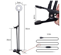 LED Selfie Ring Light with Clamp – 3-Color Dimmable USB Light for Streaming & Makeup