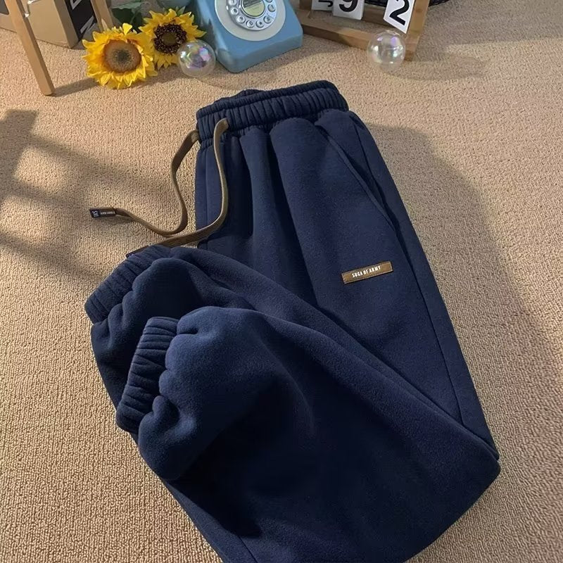 Men’s Fleece‑Lined Winter Sweatpants – Thick, Loose‑Fit, High‑Street Casual Pants What Else You Got?