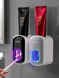 Wall-Mounted Toothpaste Dispenser & Toothbrush Holder – Automatic Bathroom Organizer