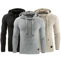 Men's Premium Jacquard Hoodie Sweatshirt Jacket – Warm Zip-Up Casual Coat with Hood