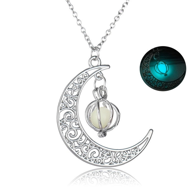 Fashion Moon Natural Glowing Stone Healing Necklace Women Gift Charm Luminous Pendant Necklace Jewelry What Else You Got?