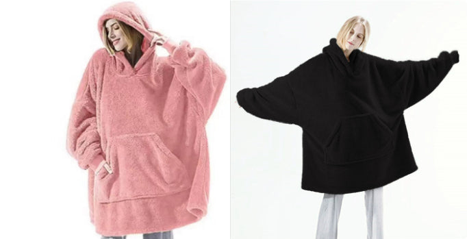Oversized Wearable Blanket Hoodie – Double-Sided Fleece Sweatshirt with Big Pocket What Else You Got?