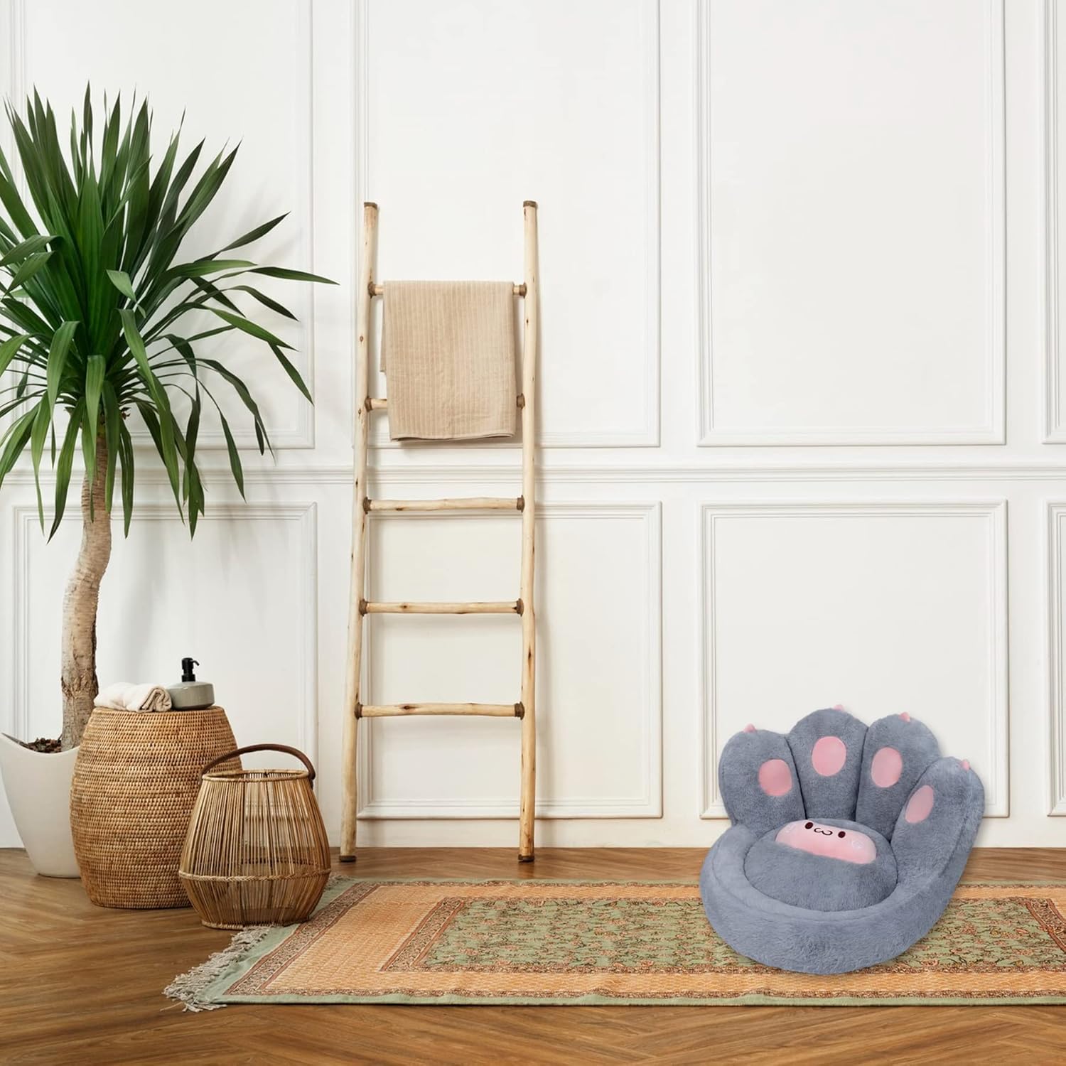 Cute Seat Cushion Cat Paw Shape Floor Cushion With Detachable Sheep Plush For Gamer Chair Reading Pillow And Leisure Lazy Sofa For Dining Room Office Bedroom Chair Cushion What Else You Got?