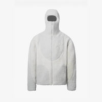 Men's Lamb Wool Hooded Zip Sweatshirt – Cozy Patchwork Casual Coat for Fall & Winter