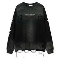 Vintage-Washed Embroidered Letter Streetwear Tee – Loose Fit, 100% Cotton – Casual & Comfortable