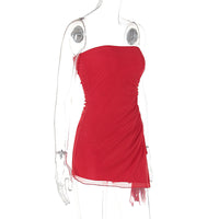 Y2K Tube Top Summer Dress - Modest & Stylish Backless Mini Dress for Women