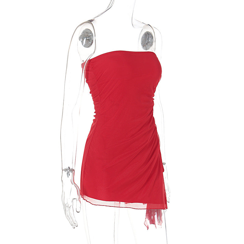 Y2K Tube-top Split Dress Summer Ins Fashion Backless Short Dresses For Women What Else You Got?